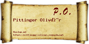 Pittinger Olivér névjegykártya