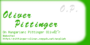 oliver pittinger business card